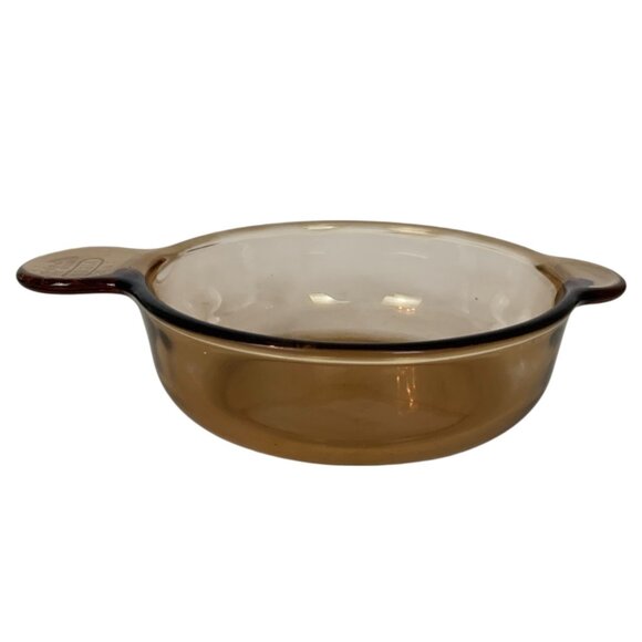Corning Visions Grab-it Bowl 240-B Amber Glass Cookware Dish With Handles - Picture 4 of 8